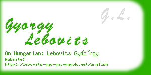 gyorgy lebovits business card